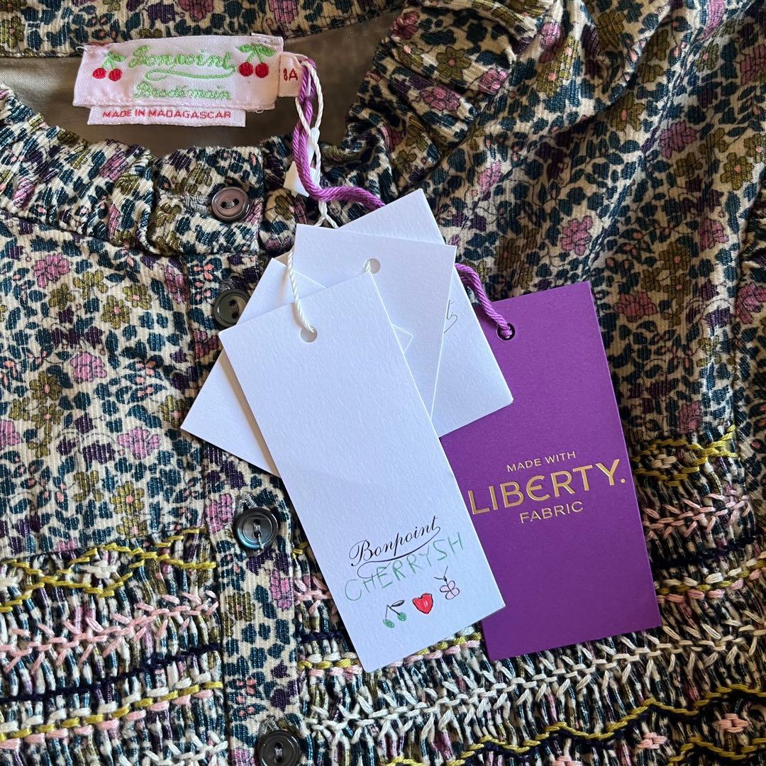 【未使用タグ付き】bonpointスモッキングワンピース　8A