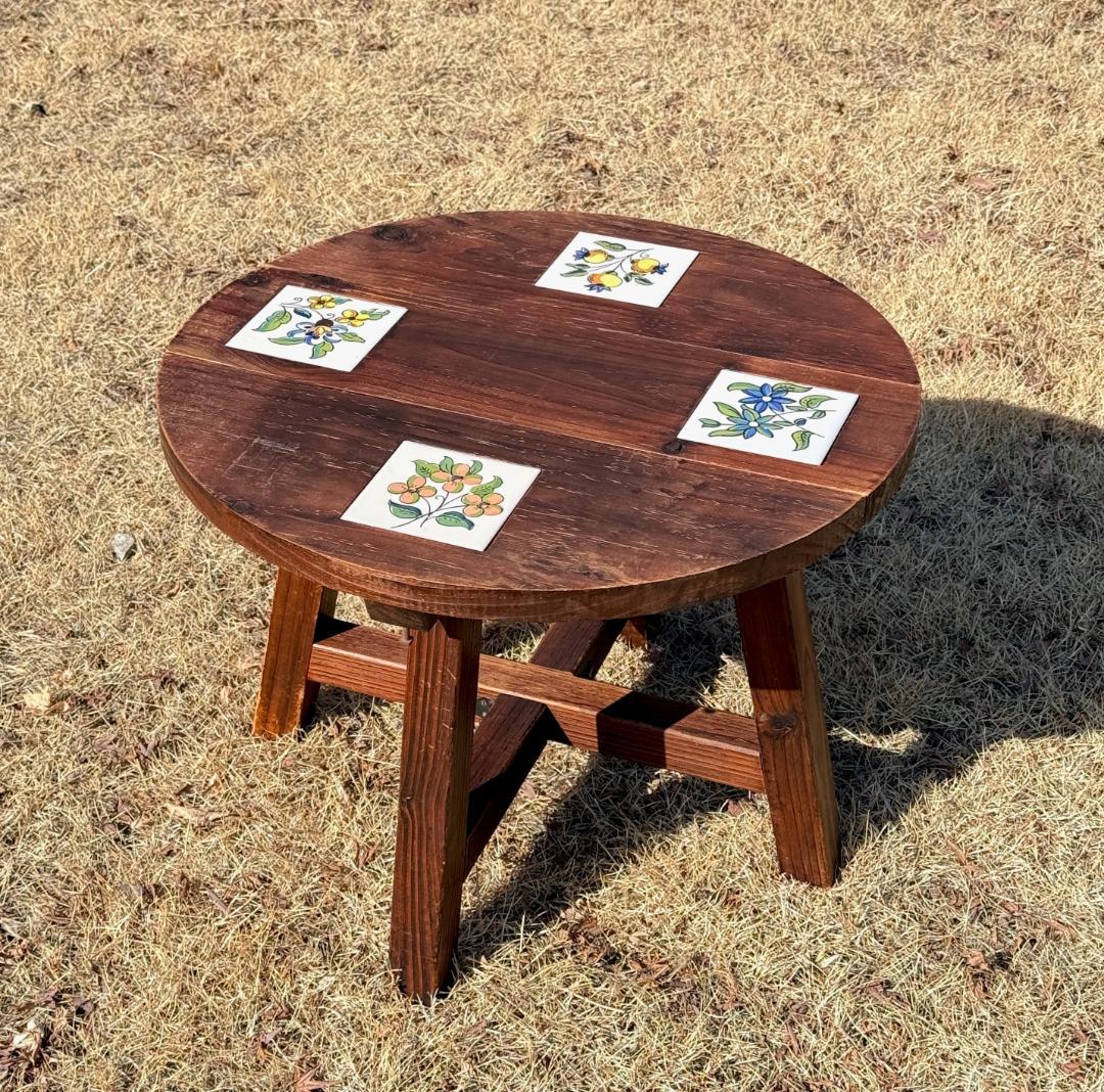 スペイン　カントリー家具　バレンシアタイル　バタフライテーブル