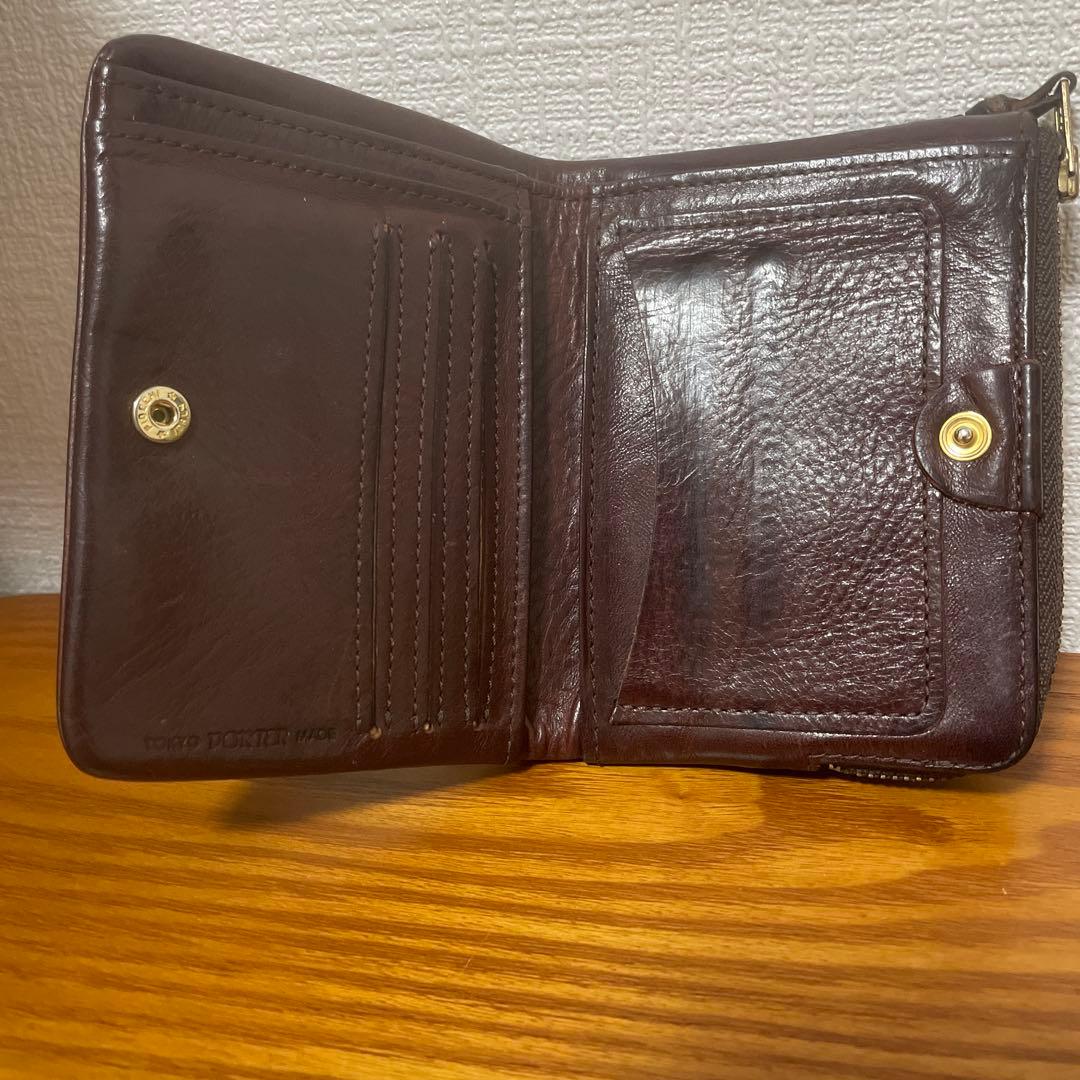 PORTER SOAK 二つ折り財布　ソーク　ブラウンレザー　折り財布　茶