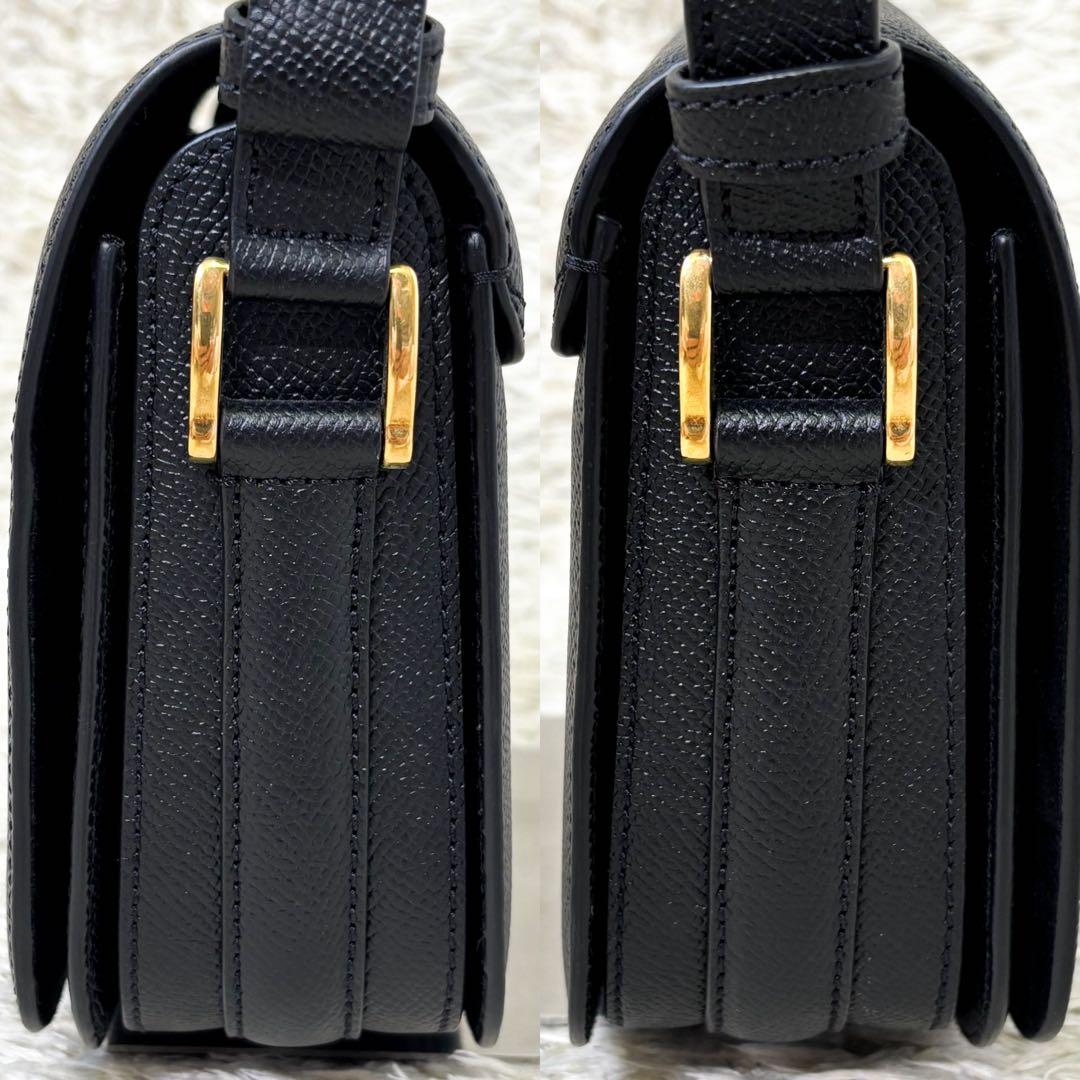 【極美品】アミパリス グレインレザー ショルダーバッグ ブラック 黒