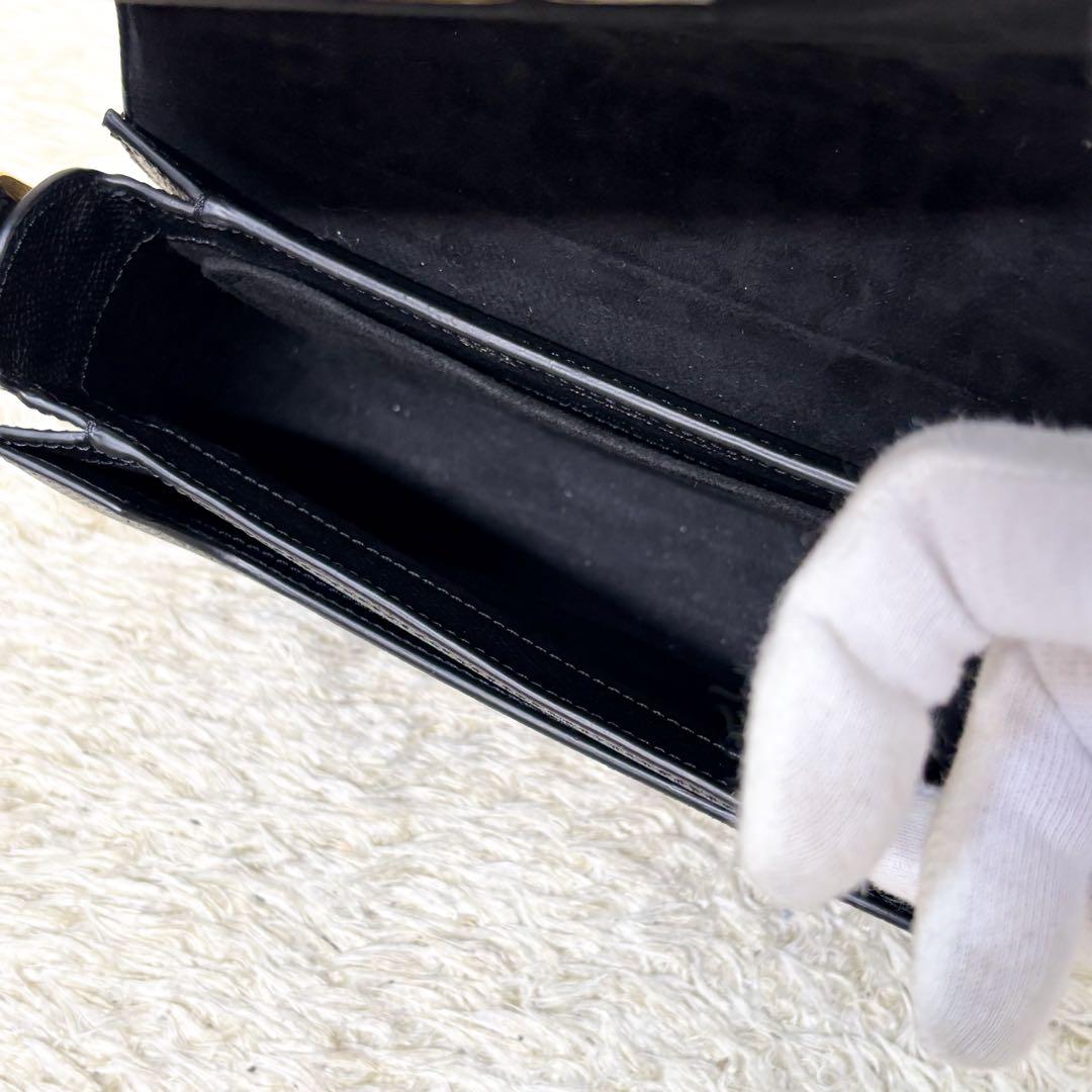 【極美品】アミパリス グレインレザー ショルダーバッグ ブラック 黒