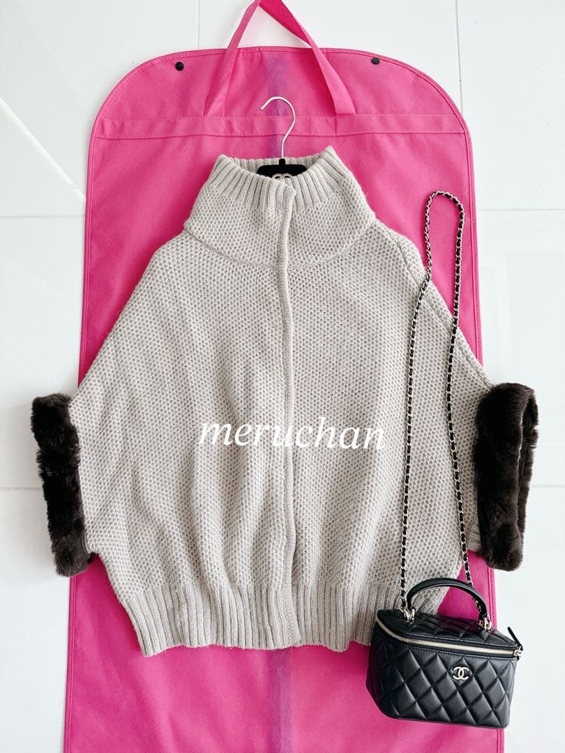 SHIPS ニットポンチョ アルパカ レッキスファー アウター ジャケット