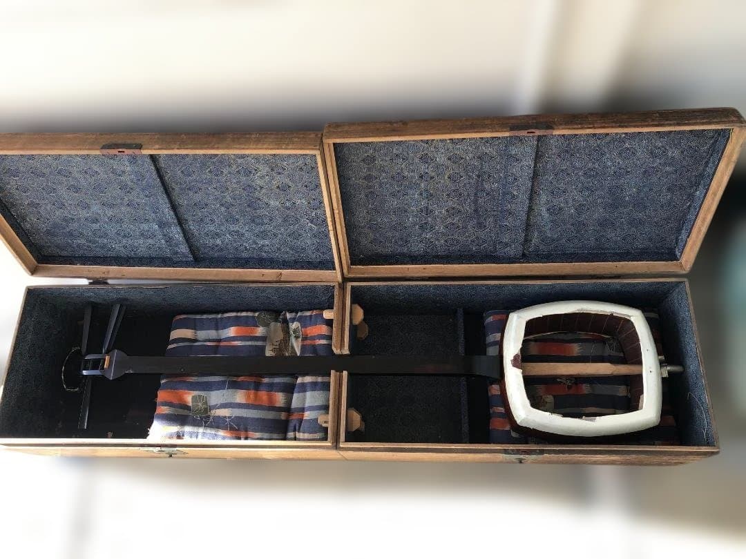 ◆義太夫 三味線 明治2年巳霜月 名古屋浅田屋製 紅木 星形金物◆