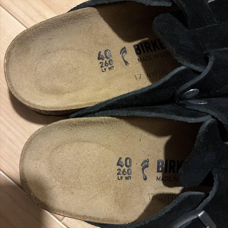 正規品 Birkenstock Boston 40 ブラック スエード 26