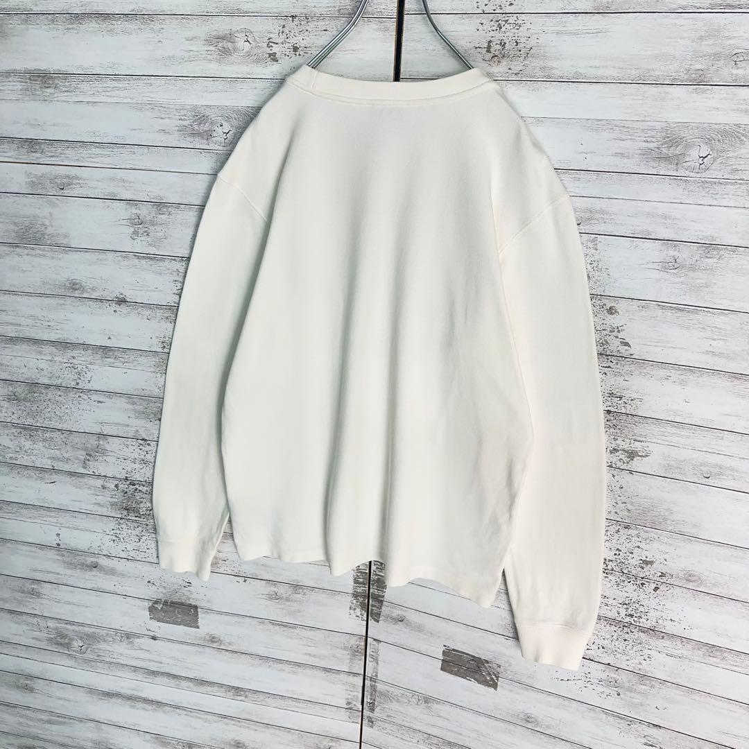 11928【美品・Lサイズ】Dior パイルロゴ　刺繍　ロングtシャツ白　コラボ