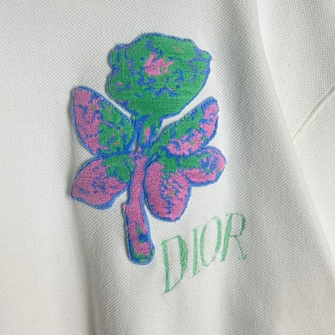 11928【美品・Lサイズ】Dior パイルロゴ　刺繍　ロングtシャツ白　コラボ
