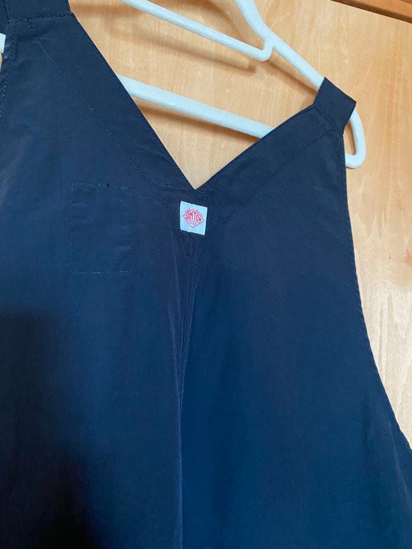 DANTONストレッチサロペットスカート　ブラック