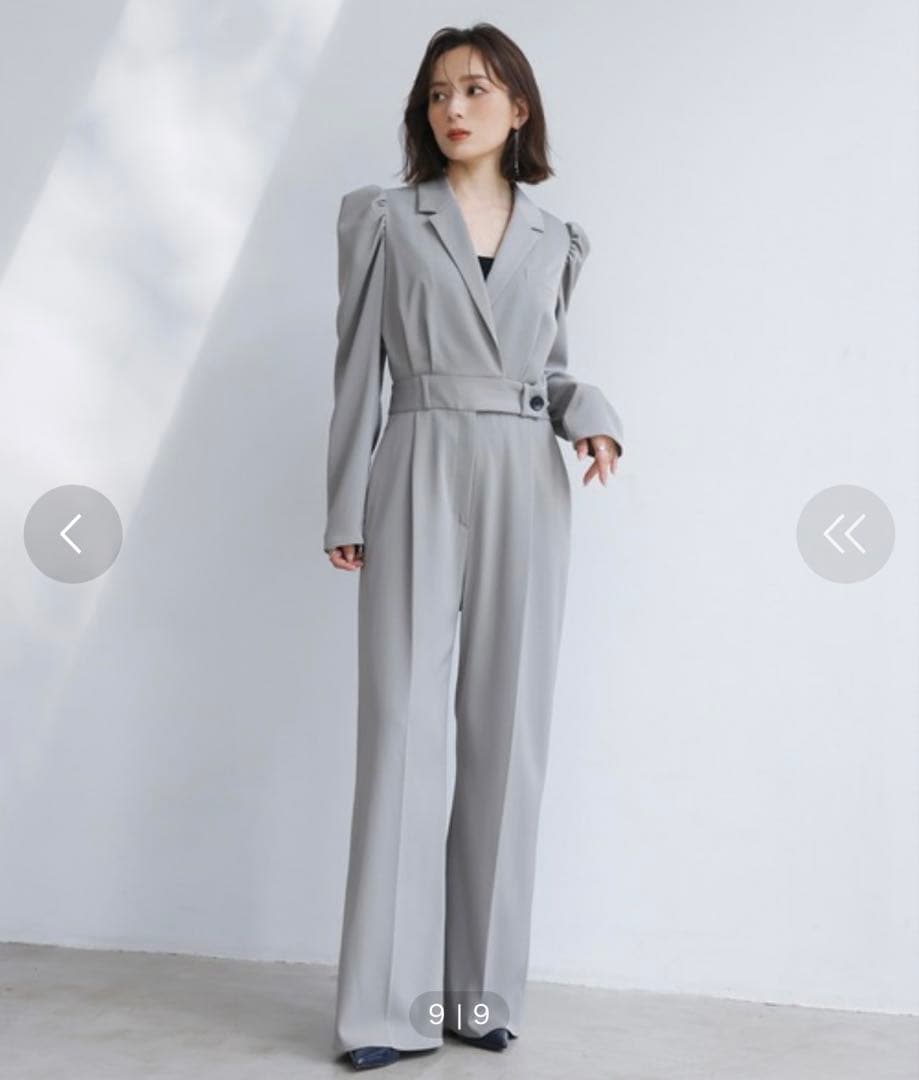 アニュアンス　anuans テーラードオールインワン　ネイビー