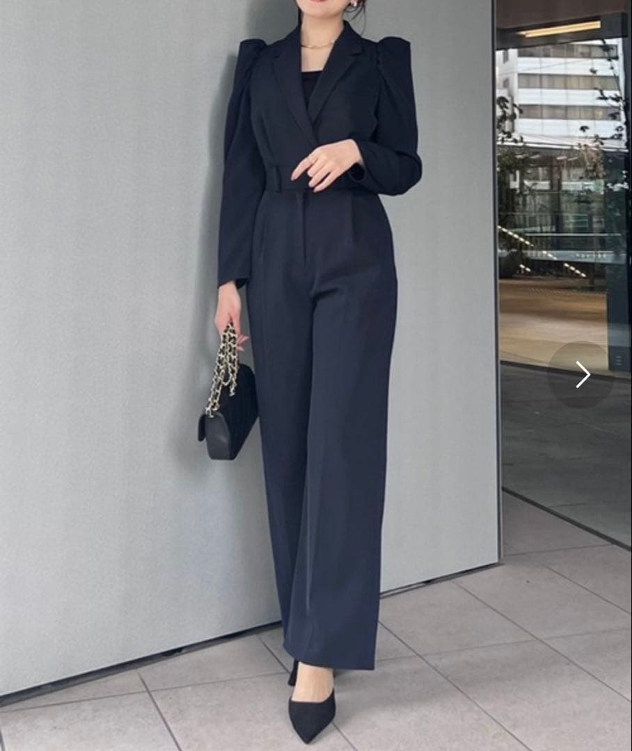 アニュアンス　anuans テーラードオールインワン　ネイビー