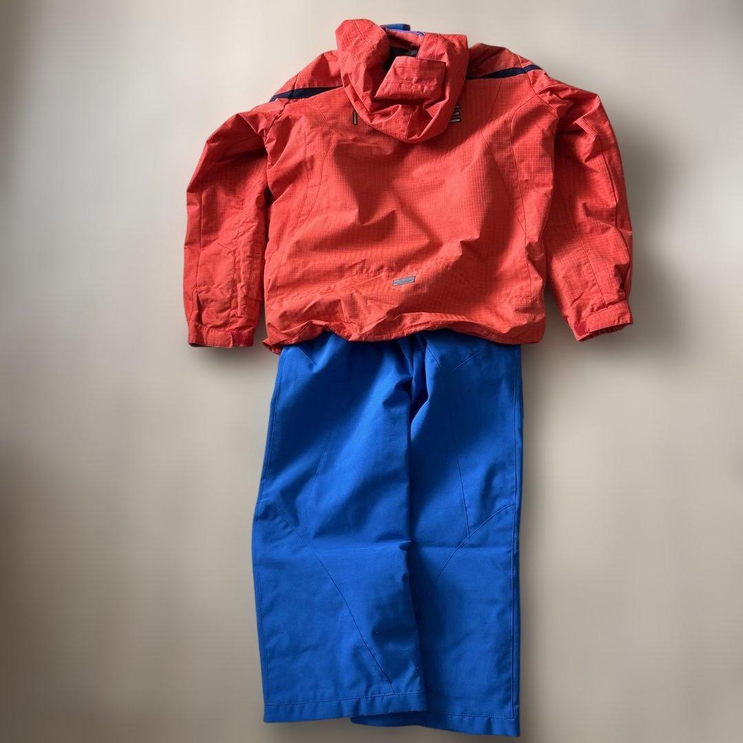 オレンジ/青 スキーウェア 上下セット