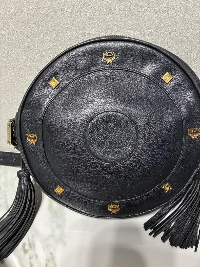 激レア MCM ショルダーバッグ タンバリン サークル 丸型 スタッズ フリンジ