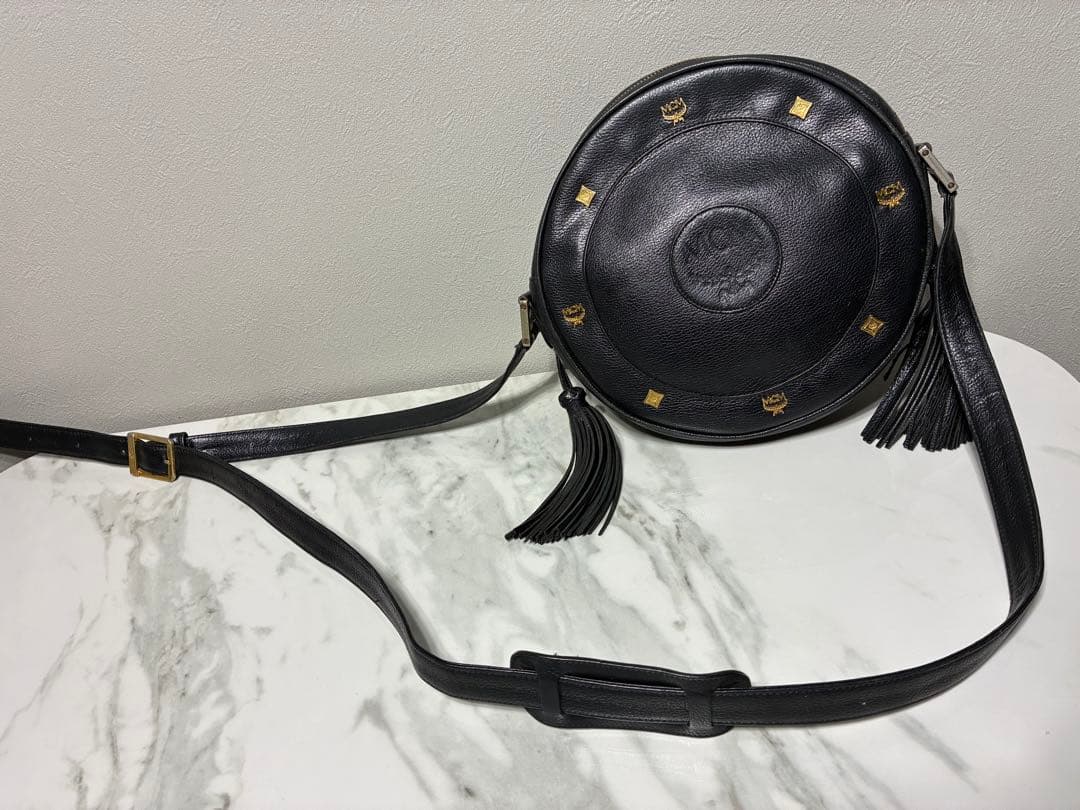 激レア MCM ショルダーバッグ タンバリン サークル 丸型 スタッズ フリンジ