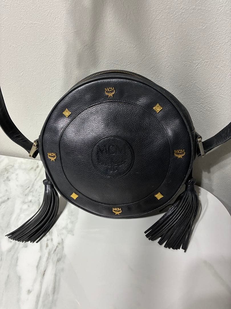 激レア MCM ショルダーバッグ タンバリン サークル 丸型 スタッズ フリンジ