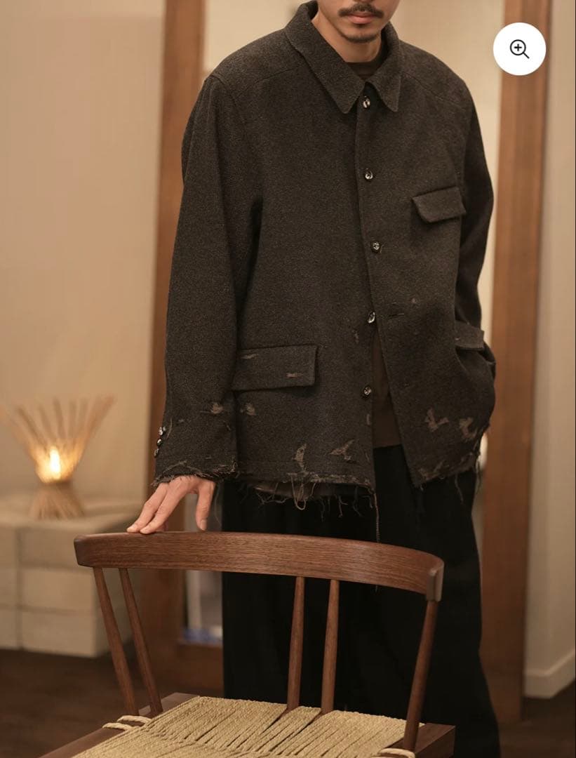 ジャケット・アウター ANCELLM TWEED CRASH JACKET BROWN