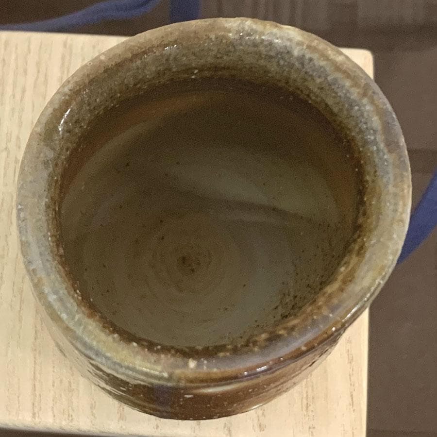 人間国宝　伊勢崎淳作　備前焼　緋襷　ぐい呑　共箱　共布　略歴付　酒器　未使用