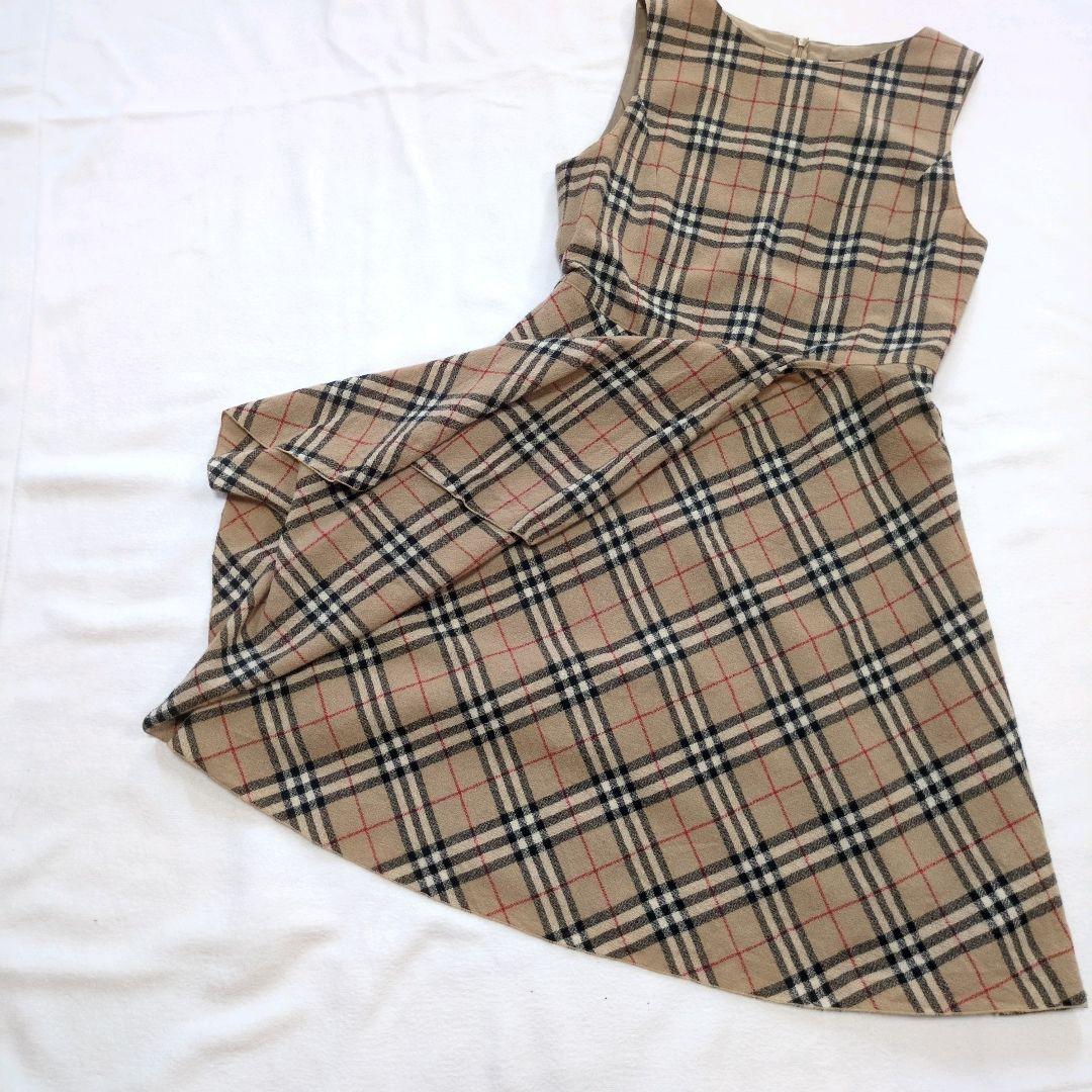 バーバリーロンドン ノバチェック ベージュ ノースリーブ ワンピース ひざ丈