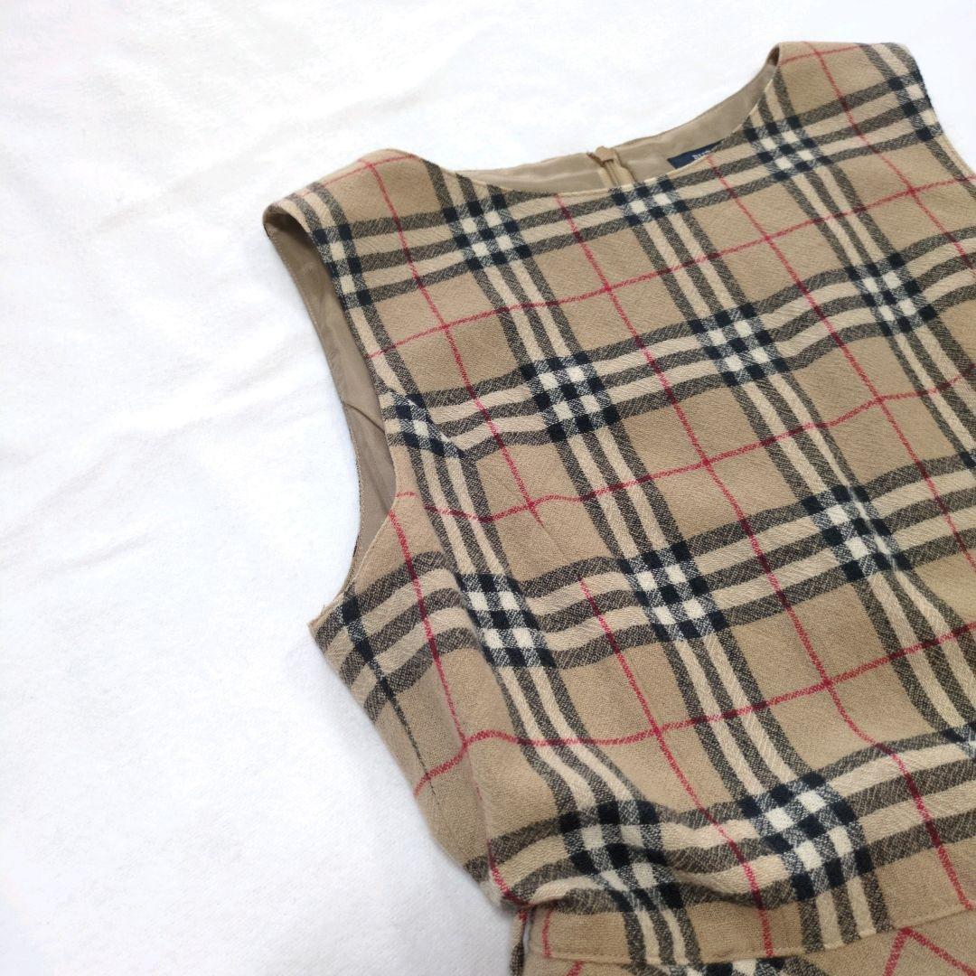 バーバリーロンドン ノバチェック ベージュ ノースリーブ ワンピース ひざ丈