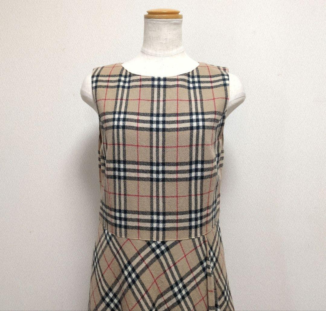 バーバリーロンドン ノバチェック ベージュ ノースリーブ ワンピース ひざ丈