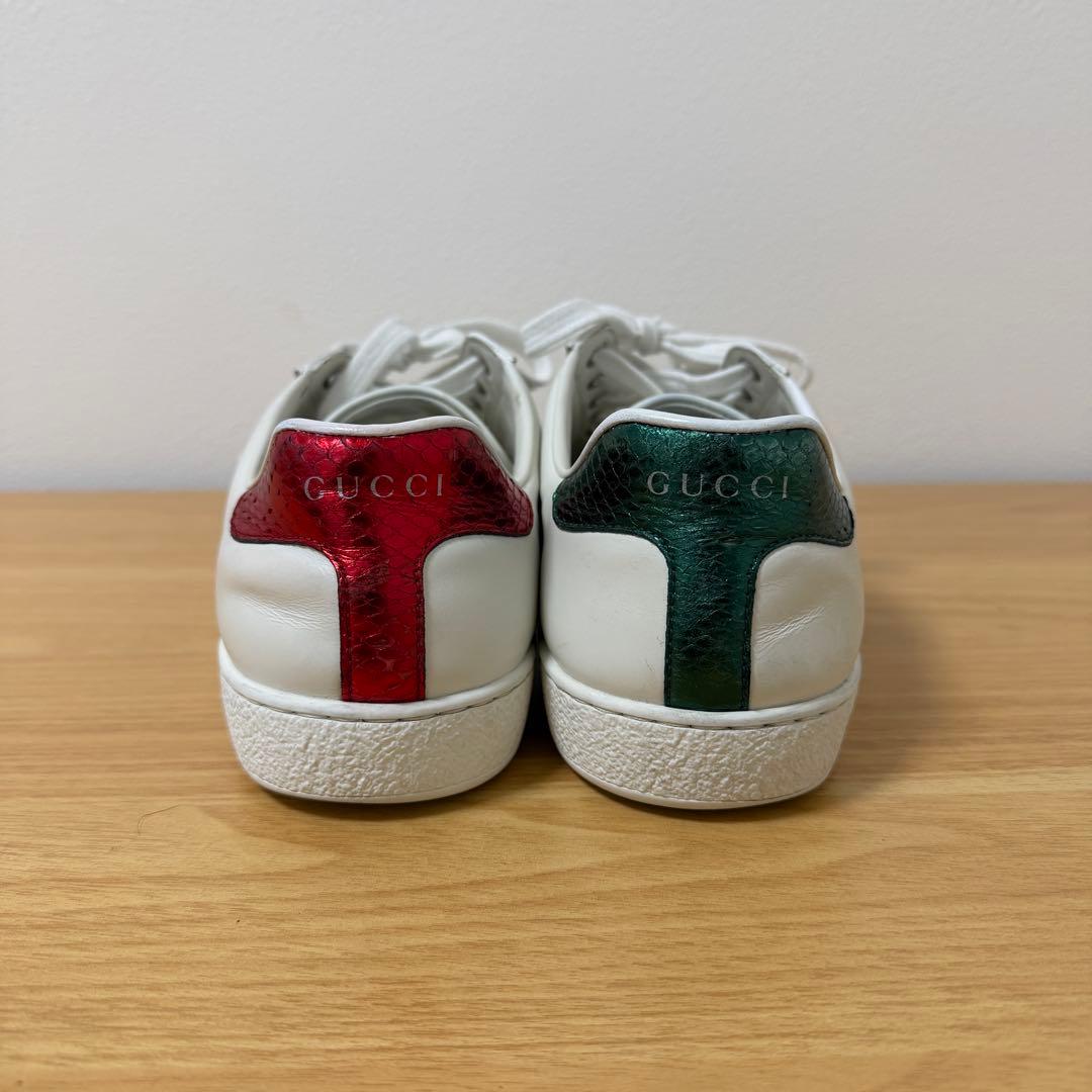 グッチ　456230 スネーク　シェリーライン　ホワイト　スニーカー　5サイズ