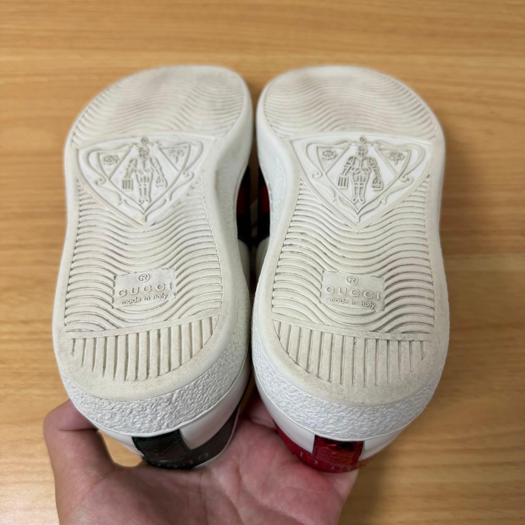 グッチ　456230 スネーク　シェリーライン　ホワイト　スニーカー　5サイズ