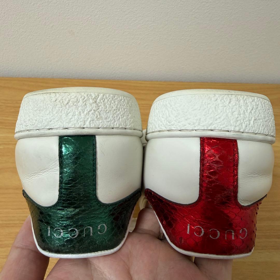 グッチ　456230 スネーク　シェリーライン　ホワイト　スニーカー　5サイズ