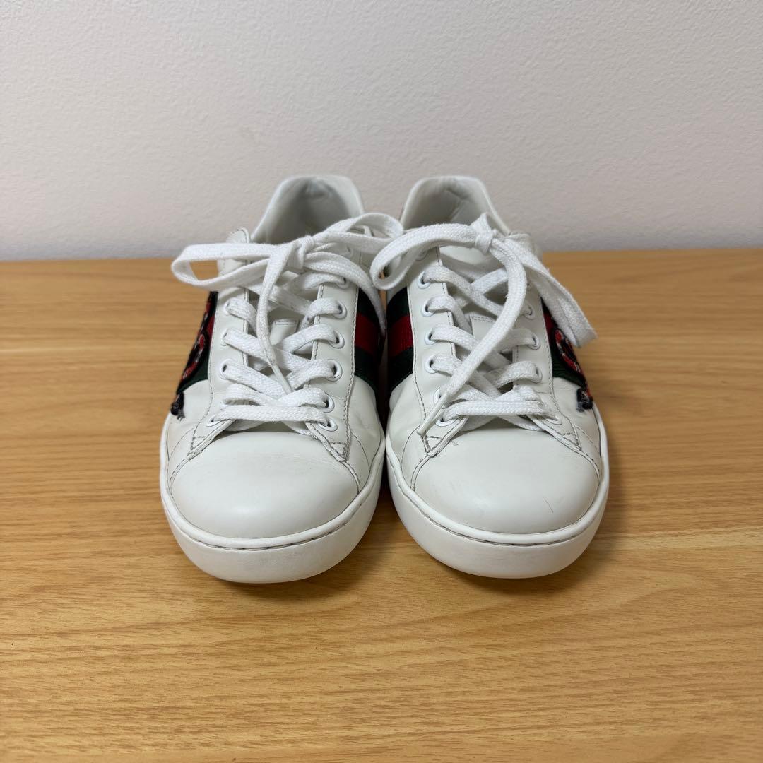 グッチ　456230 スネーク　シェリーライン　ホワイト　スニーカー　5サイズ