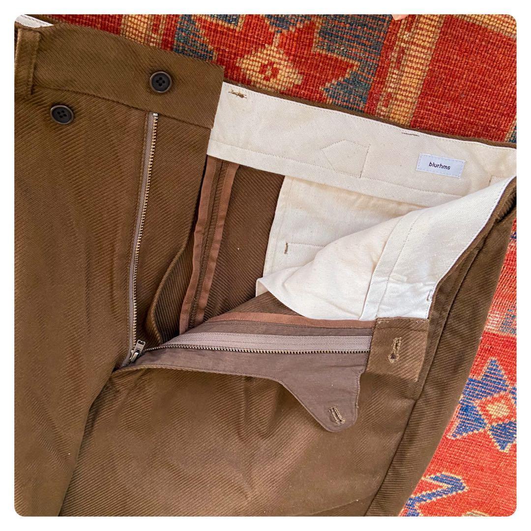 ブラームス broken cloth curve front slacks