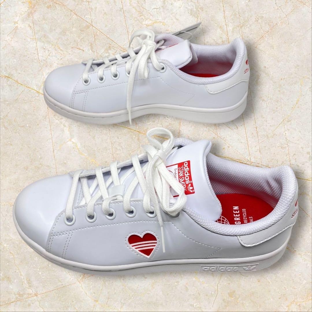 adidas スタンスミス J ホワイト 23 ハート バレンタイン 白