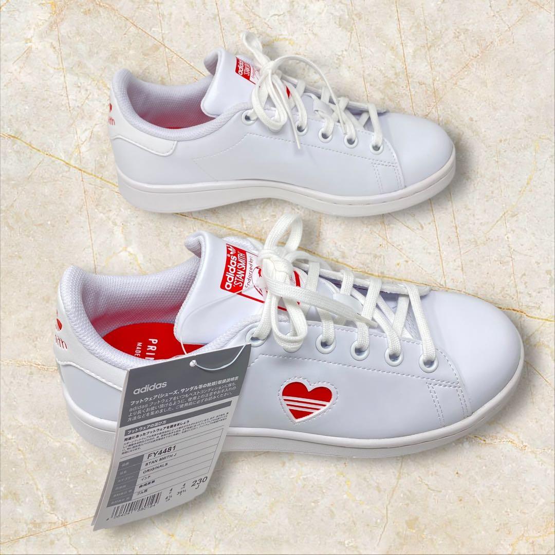 adidas スタンスミス J ホワイト 23 ハート バレンタイン 白