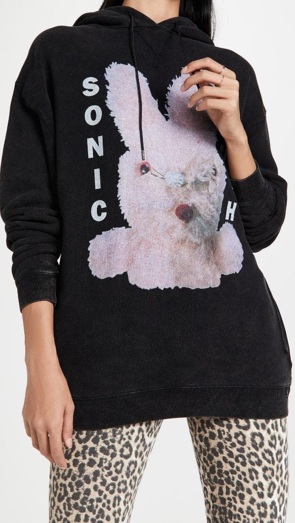 R13 ソニック ユース ラビット プリント パーカー