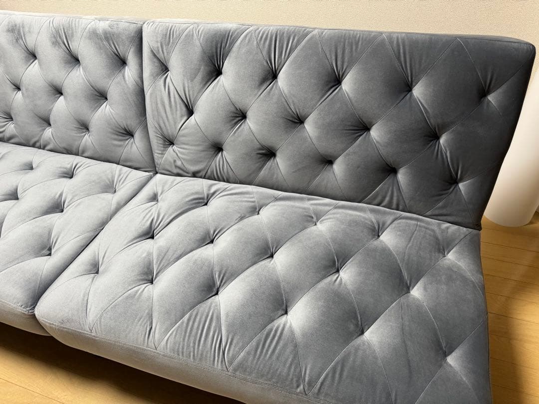 LOWYA（ロウヤ）3人掛けソファ／ソファベッド グレー