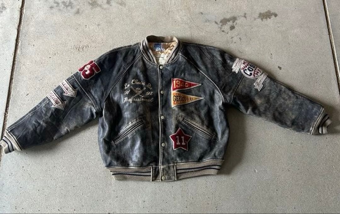 GERRY Cosby 90s ビンテージ 牛革 レザー スタジャン ジャケット