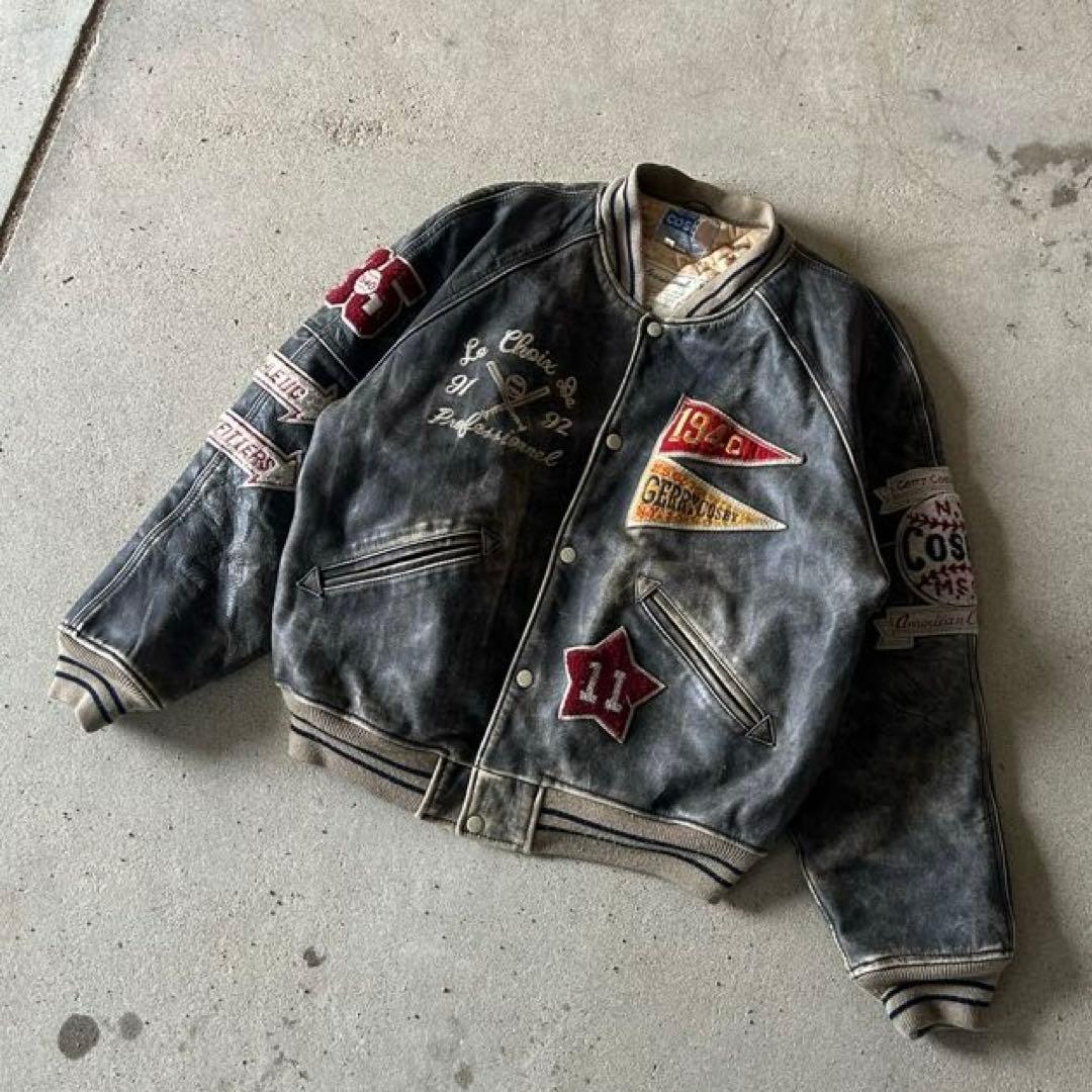 GERRY Cosby 90s ビンテージ 牛革 レザー スタジャン ジャケット