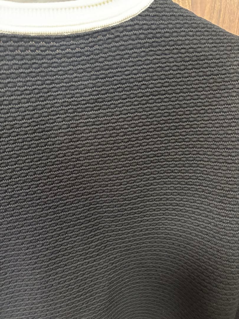 anuans ノーカラージャケット ブラック/ホワイト