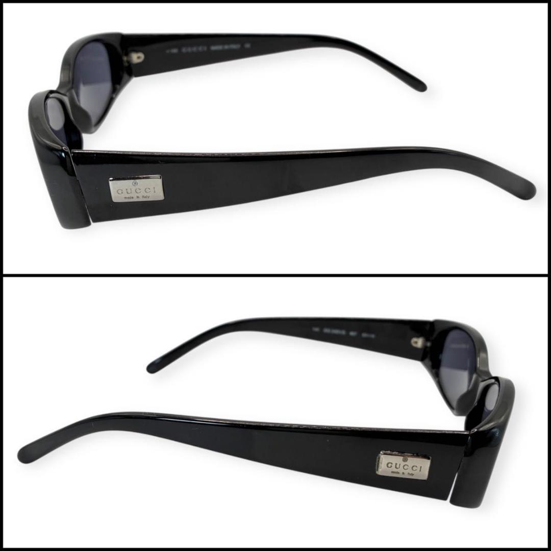 【良品】GUCCI グッチ　オーバル　ロゴプレート　サングラス　Y2K ブラック