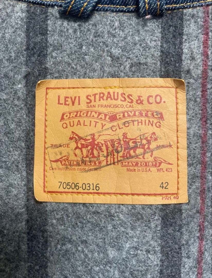 美品 リーバイス70506 42 90’s USA製 濃紺 ブランケット