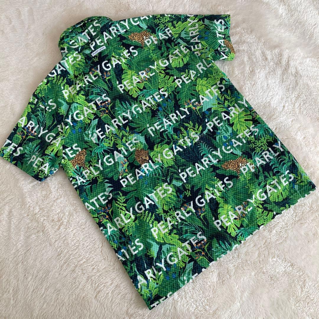 美品！パーリーゲイツ　シアサッカー ジャングル 半袖シャツ　size5