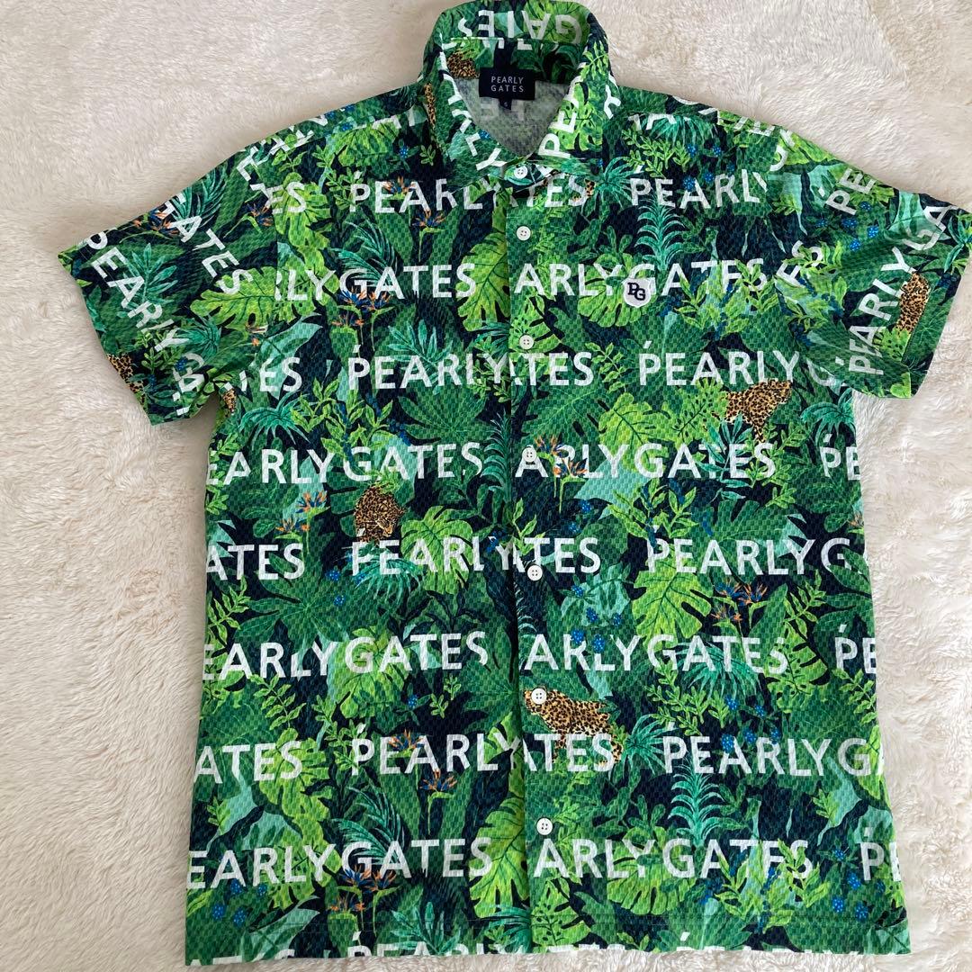 美品！パーリーゲイツ　シアサッカー ジャングル 半袖シャツ　size5
