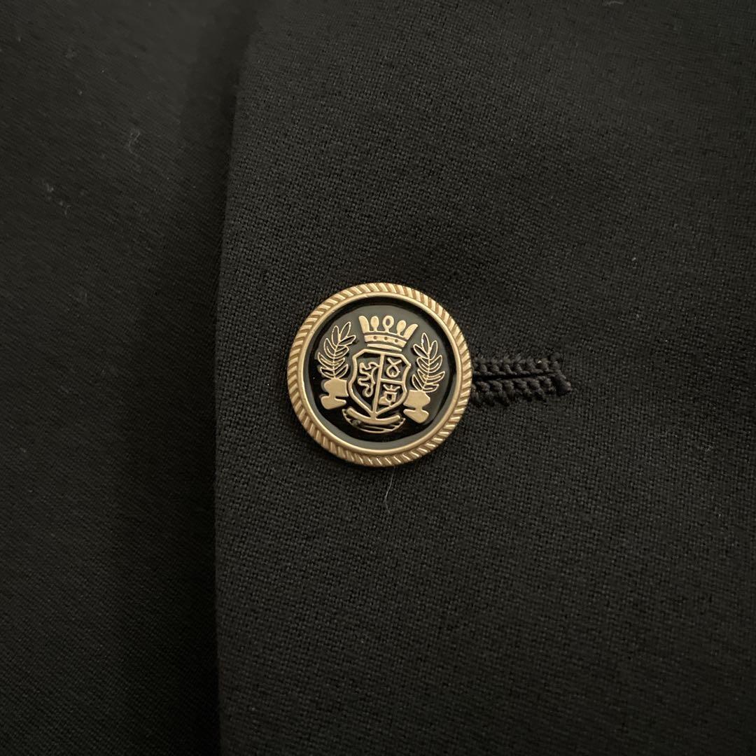 極上 漆黒ウール 黒金ボタン ダブルブレストスーツ のみ