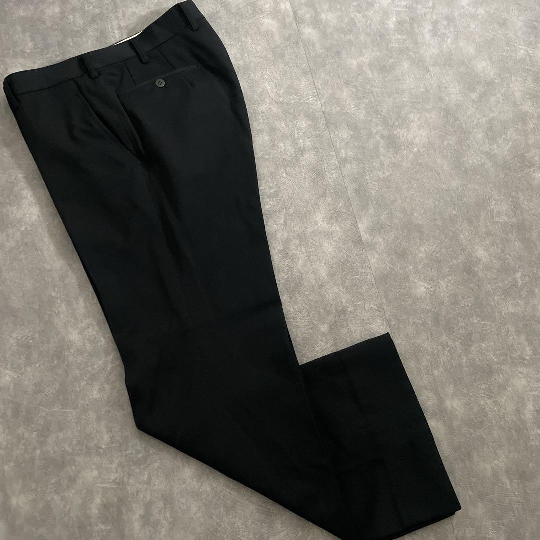 極上 漆黒ウール 黒金ボタン ダブルブレストスーツ のみ