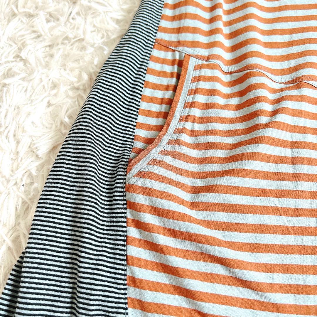 美品⁂センソユニコ⁂ロングワンピース　チュニック　アシメカラー　ボーダードット