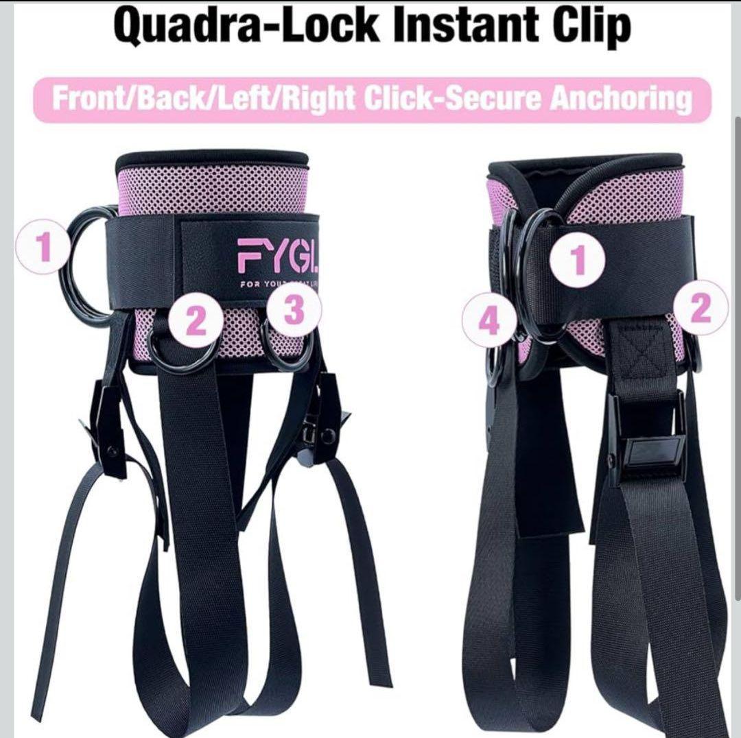 アンクルストラップ ケーブルマシン　ピンク　レッグストレングス　トレーニング