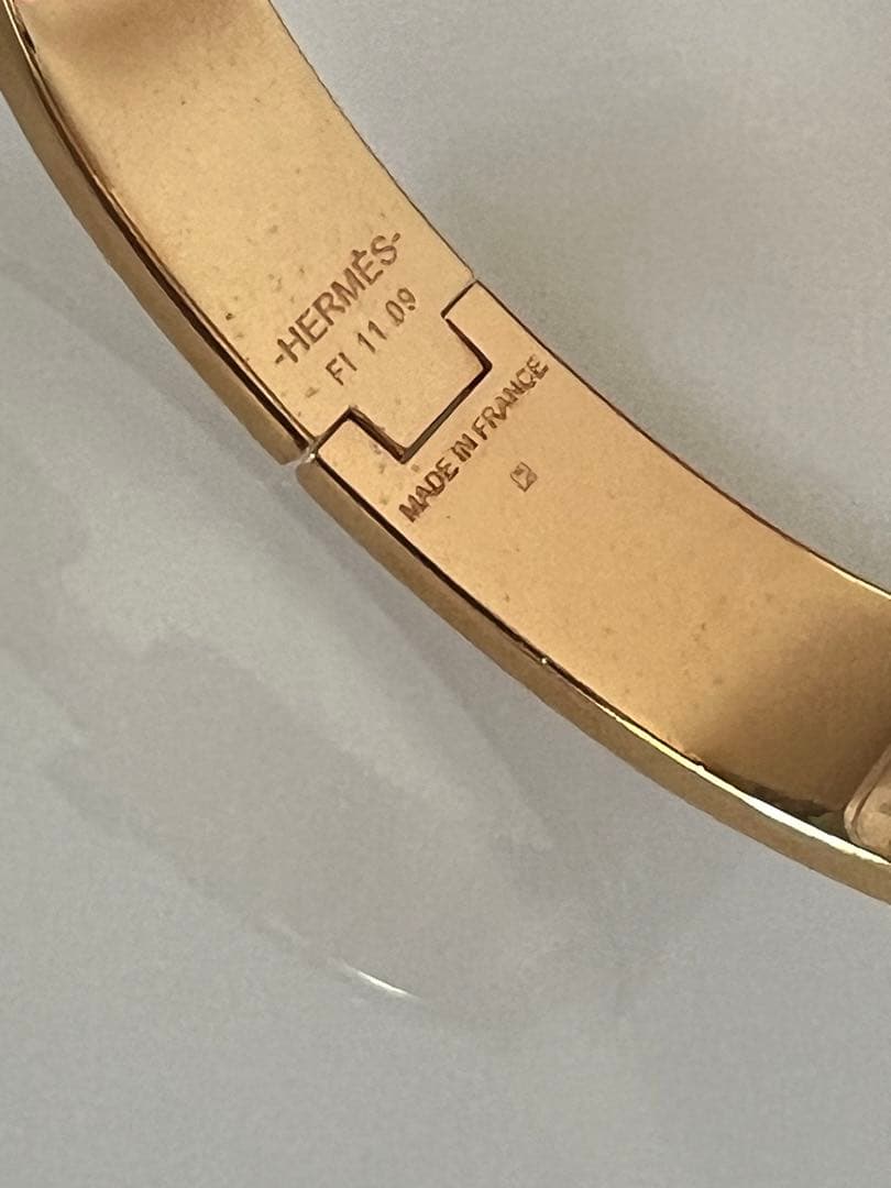 HERMES エルメス クリックH PMバングル ホワイト・ゴールド