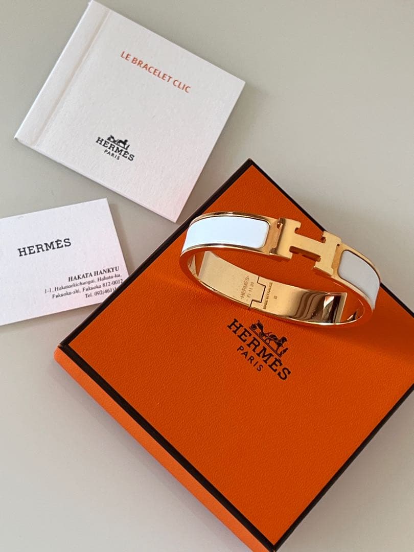 HERMES エルメス クリックH PMバングル ホワイト・ゴールド