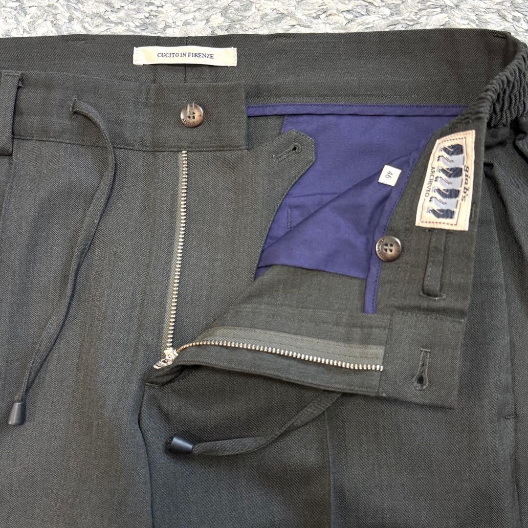 ジャブスアルキヴィオ MASACCIO 永久クリース ウール スラックス 46