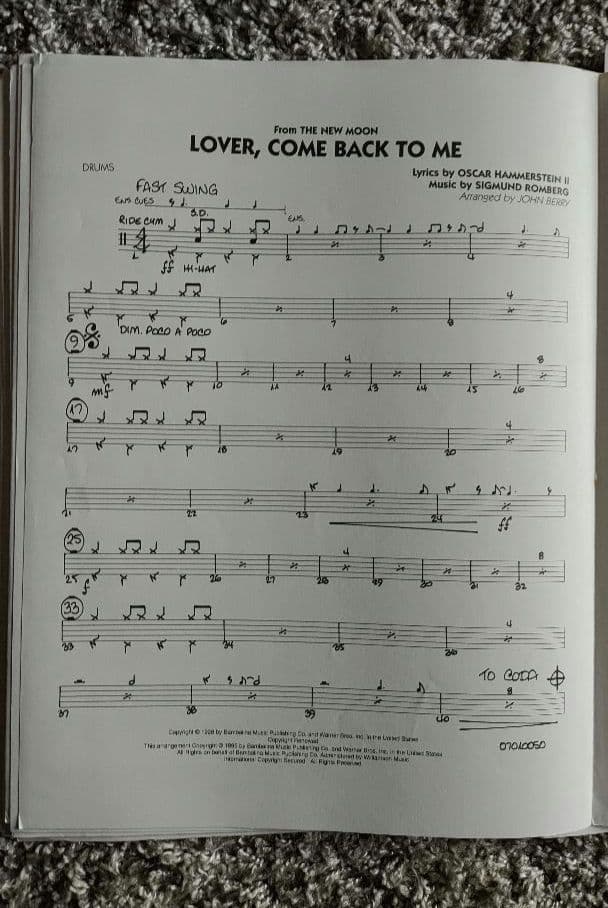 ビッグバンド譜面：Lover, Come Back to Me