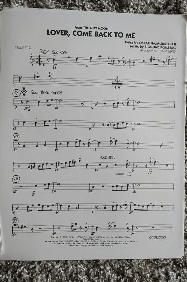 ビッグバンド譜面：Lover, Come Back to Me