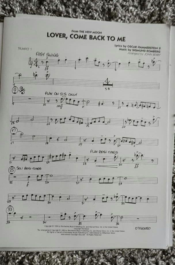 ビッグバンド譜面：Lover, Come Back to Me