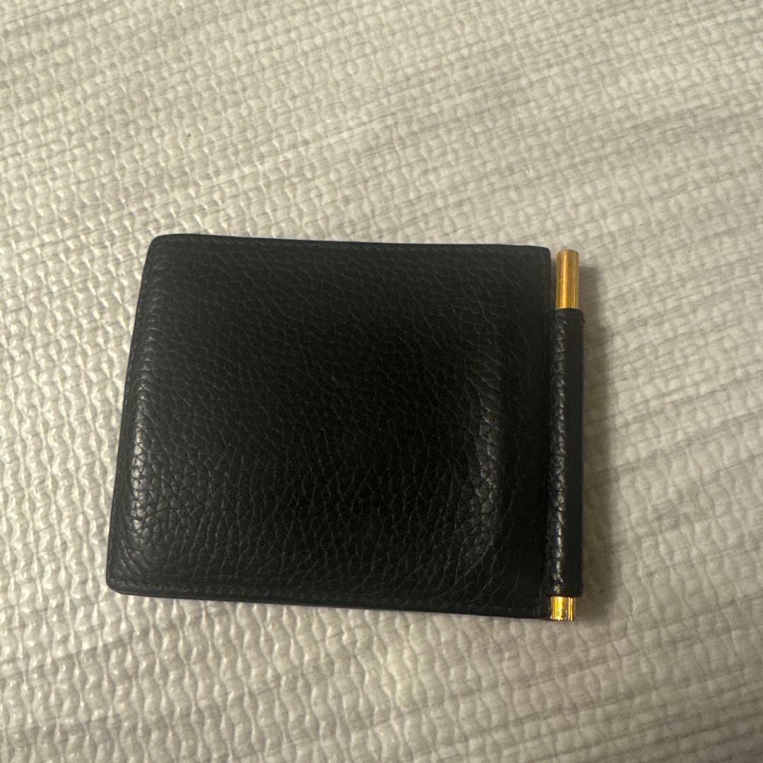 TOM FORD ブラック マネークリップ　二つ折り財布　箱無し