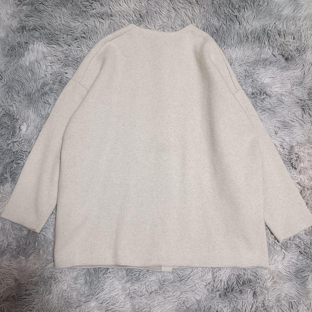 ビアズリー ニットコート ノーカラージャケット 洗える✨️カーディガン ゆったり
